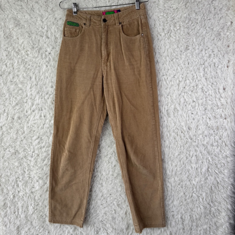 Empyre Tori Corduroy Pants Sz 0 Tan High Rise Skate Streetwear Indie Grunge 90s